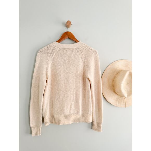 Jenni Kayne | Stanford Cardigan Cotton Linen Blend in Ivory | Sz S - Picture 10 of 11